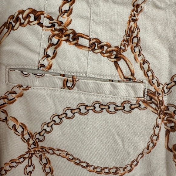Chain Print Cream Wide Leg Pant - Picture 4 of 5